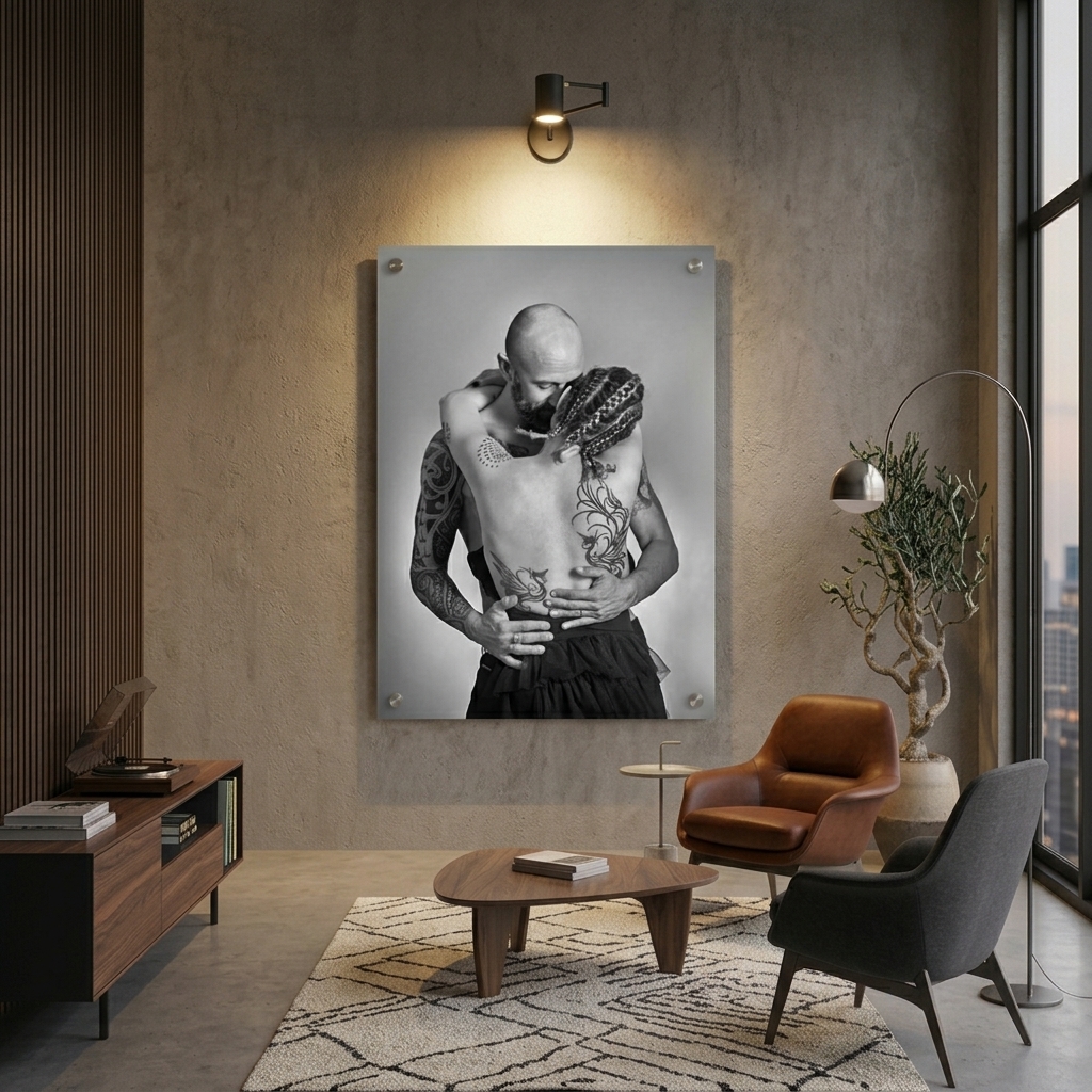quadro da una fotografia esposto in soggiorno esempio di un quadro realizzato da una fotografia scattata da Fenaroli atelier